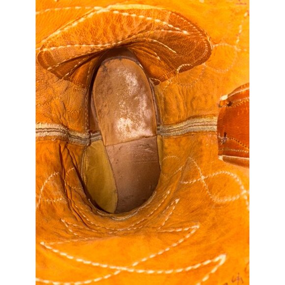 Justin Womens Western Leather Cowboy Boots Size 5.5 B Brown 12" Top To Bottom - Picture 9 of 16